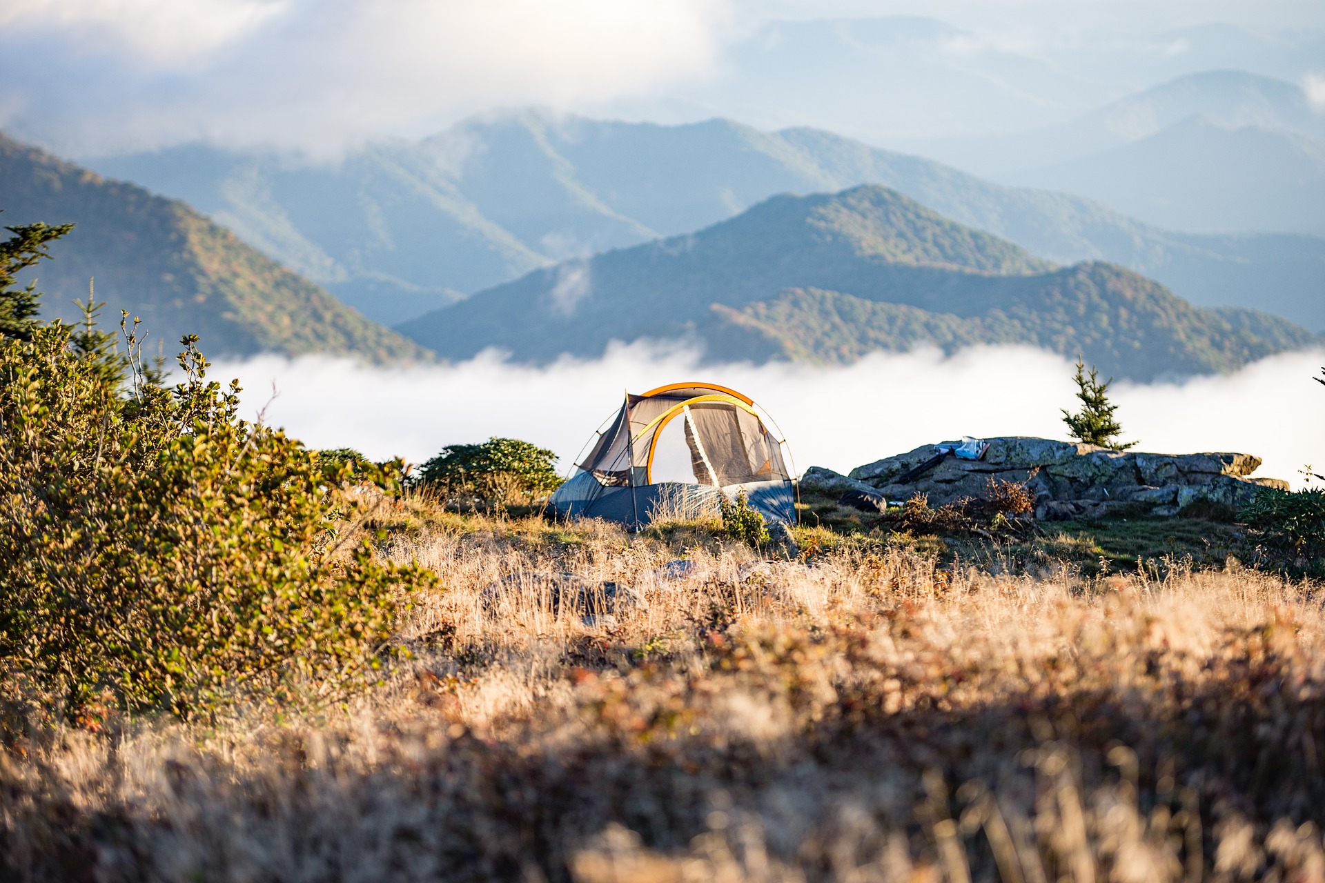 tent on a mountain